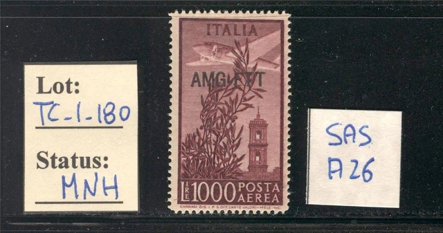 TC_1_180. TRIESTE (AMG FTT). 1949 "CAMPIDOGLO" 1000 L. air stamp. Sc. C26. MNH.
