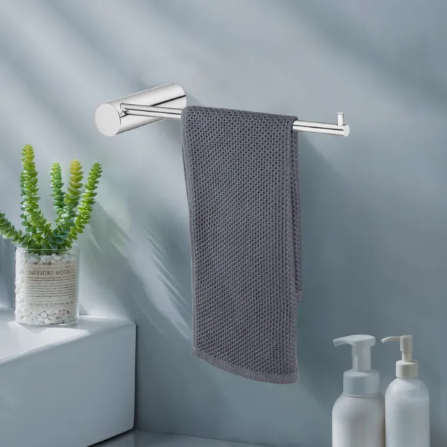 ACA Chrome Single Hand Towel Ring Holder Hook Hanger SUS304 Bathroom Round Rail
