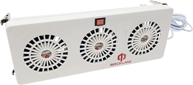 12V Refrigerator Evaporator Fin Fan, Three Fans for Maximum Airflow, Attaches Di