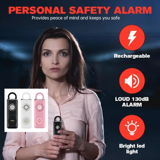 Allarme Sicurezza Personale Caribiner Luce LED Emergenza Donna FANTASTICO 2023 R6W1