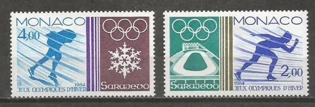 Monaco - Timbres Neufs Luxe  - Jeux Olympiques d'Hiver 1984 à Sarajevo