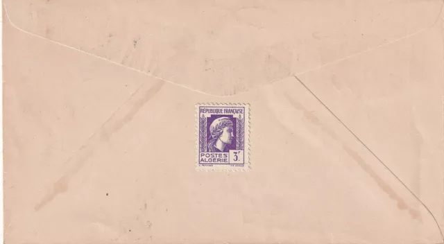 Enveloppe Philatélie 1er jour 1952 Algérie Journée du timbre 2