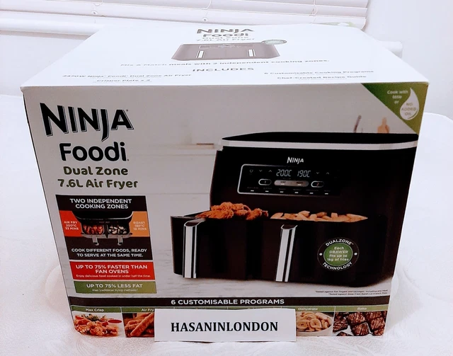 NINJA FOODI DUAL Zone Air Fryer 7.6ltr AF300UK FREE NEXT DAY DELIVERY