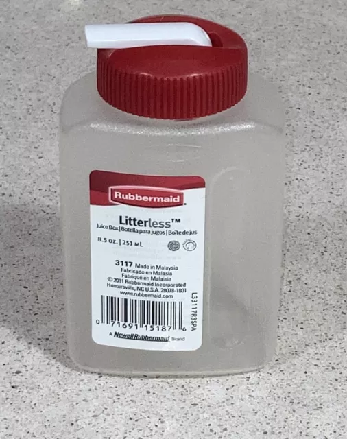 2 Vintage Rubbermaid Litterless Juice Box Leak Proof w/ Straw 1pt/500 mL NOS