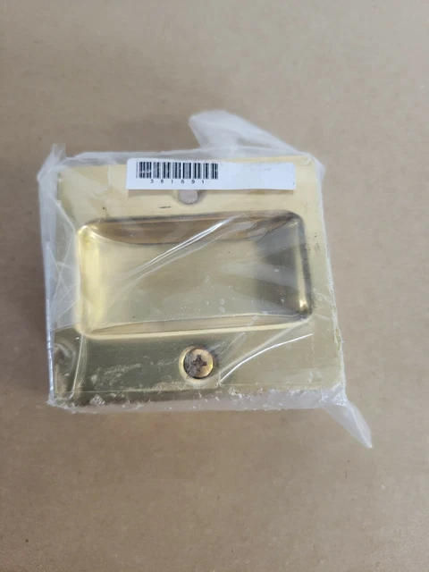 Pocket Door Pull Privacy Sliding Elegant Easy Install w Screws Polished Brass