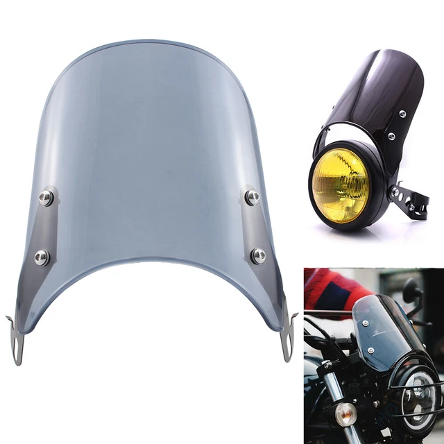 5"-7" Round Headlight Motorcycle Smoke Windshield Windscreen Universal For Honda