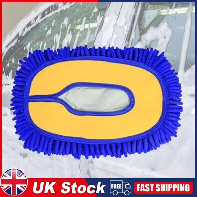 Car Detailing Brush Chenille Car Mop Head Wipe Mop Auto Accessory (Blue)
