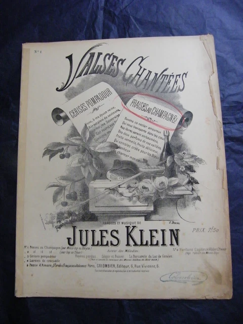 Valsi PARTITURA VALSI CANTATI Fragole Al Champagne Klein Grande Formato EUR ...