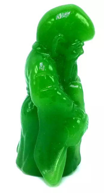 Antique Chinese Green Resin SHOU SHOUXING Carved Figurine Buddha Longevity 2