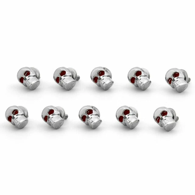 10 X Chrome Skull License Plate Boulon Pare Brise Moto A