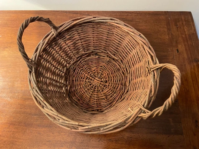 Dehner Panier En Rotin Naturel Avec Anses - 30cm Diamètre - Style Campagne Chic