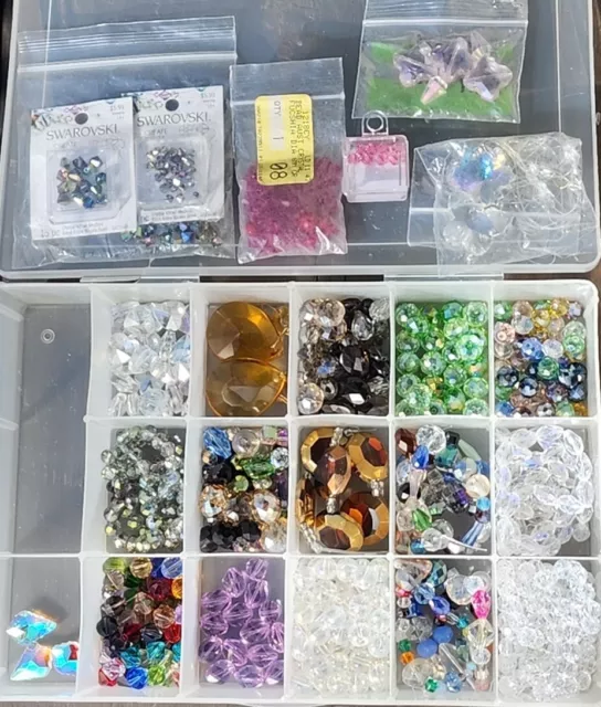 Huge Lot Beads Swarovski Crystals Chech Preciosa More Australian Over 2 Pounds