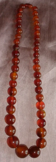 Collier Vintage Bakélite Perles Rondes Jaune Vanille – Bijou Rétro – état Correct – Occasion