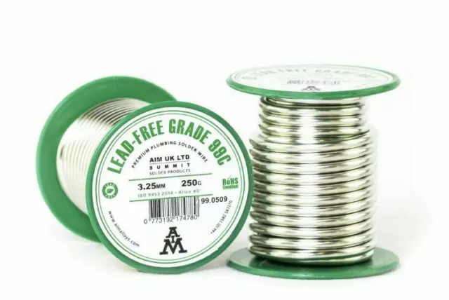 Lead Free Grade 99C Premium Plumbing Solder Wire 3.25 mm 250 gr . Original  !!!