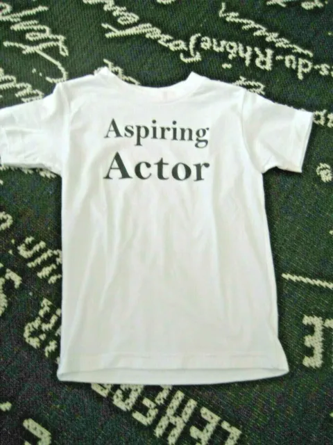 Boys 5 6 T LITTLE DiLASCIA White TEE T-Shirt ASPIRING ACTOR S/S 5-6  a