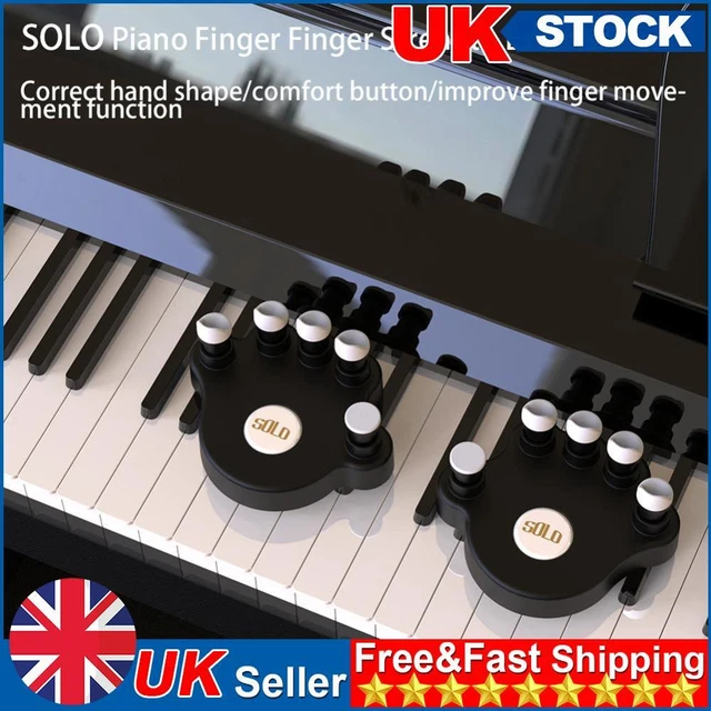 1 Pair Piano Finger Trainers Hand Strength Exerciser for Beginner (Black)