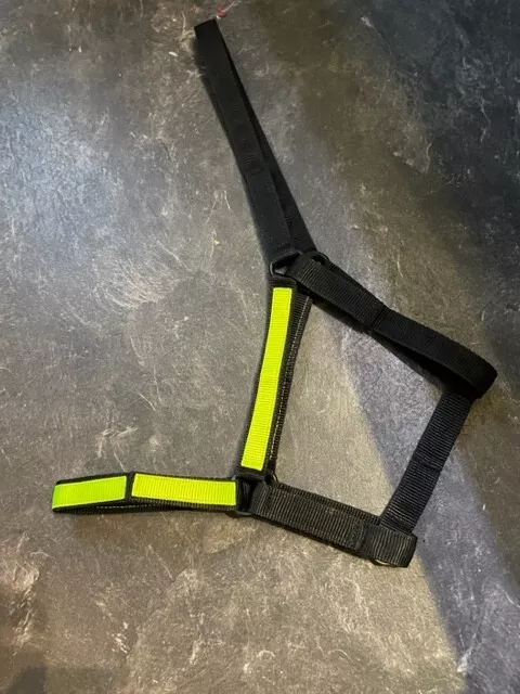 Ex Full size Black / Yellow Hi Viz Stripes "Westernway" field safe head collar