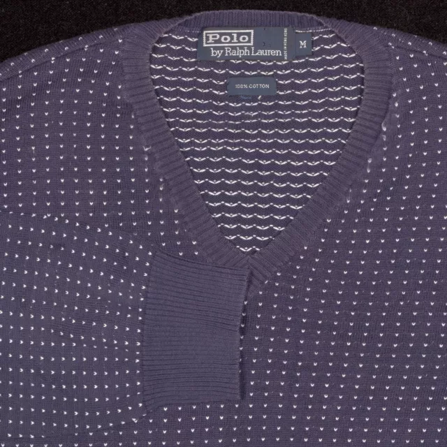 Vintage Polo Ralph Lauren Maglione Uomo Piccolo Reale Viola Birdseye Cotone V