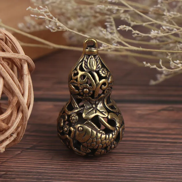 Retro Brass Hollow Gourd Chinese Traditional DIY Key Chain Lucky Pend lsFRFR