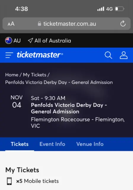 Victoria derby tickets 2023 (4 x tickets)
