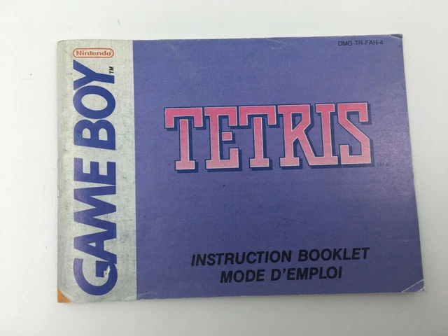 Notice Jeu  Tetris FAH-4 (Ecriture au stylo à l'arrière) Game Boy Nintendo