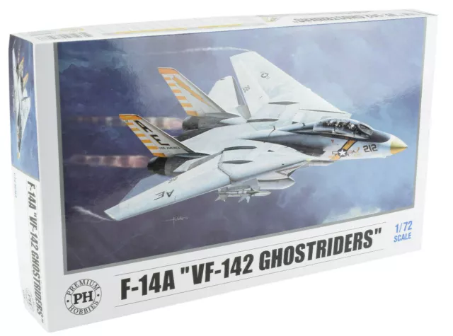 Premium Hobbies F-14A "VF-142 Ghostriders" 1:72 Plastic Model Airplane Kit 125V