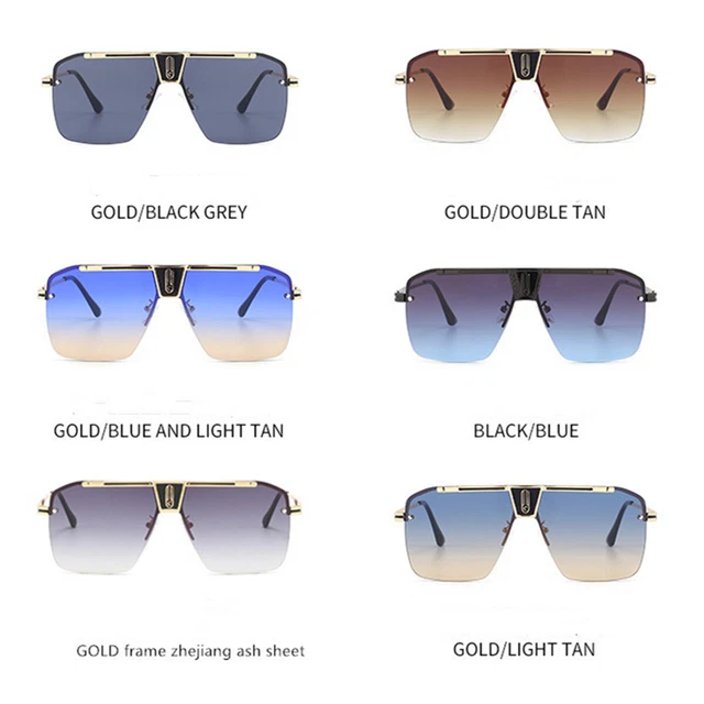 Big Square Sonnenbrille Unisex Mode Flieger Outdoor Gläser mit Farbverlauf