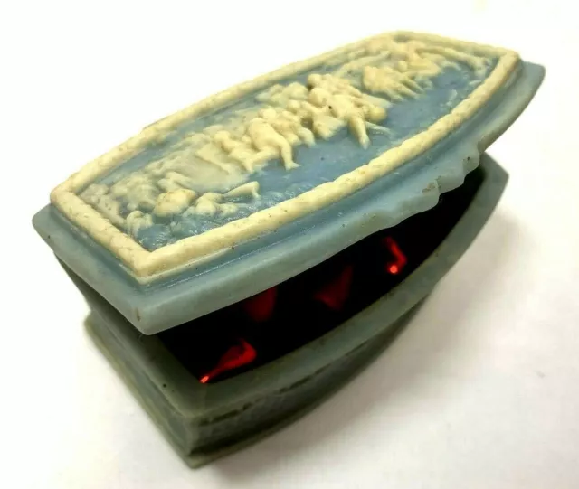 Vintage 1970's Genuine Incolay Stone Jewelry Box Hand Crafted #7614