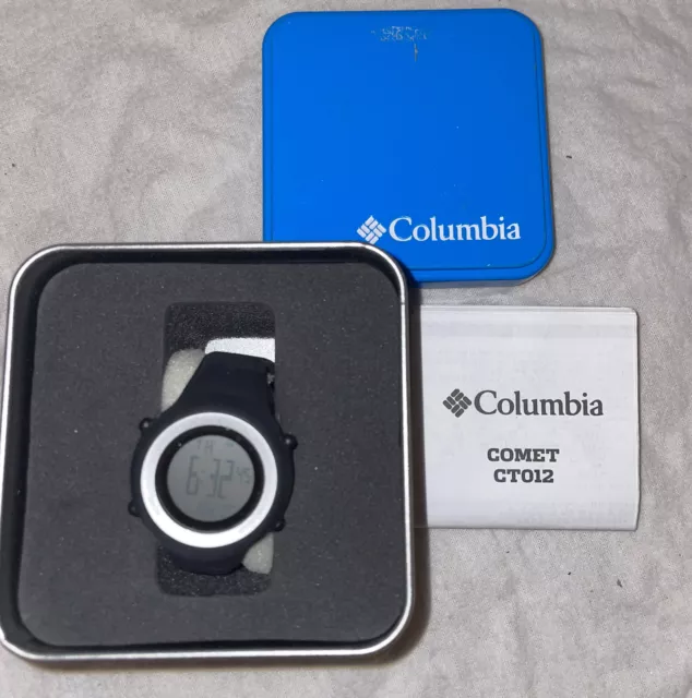 Columbia CT012-001 Comet Watch Unisex Chrono Black Alarm Date Light Authentic