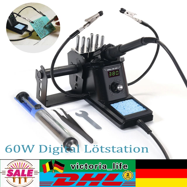 Stazione di saldatura digitale 60 W PCB aria calda saldatore display LED temperatura regolabile