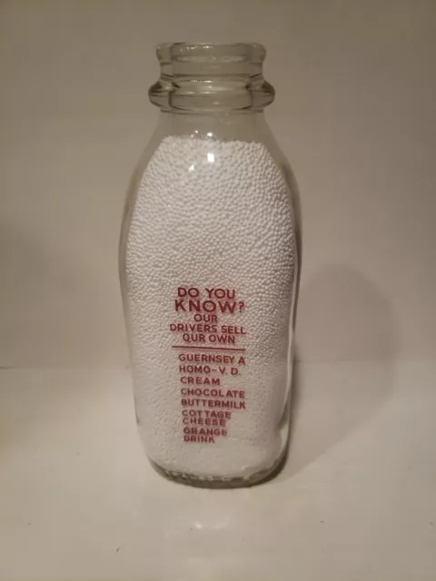 PILOUR DAIRY FARMS Inc. - One Quart Milk Bottle - Somerville & Neshanic ...
