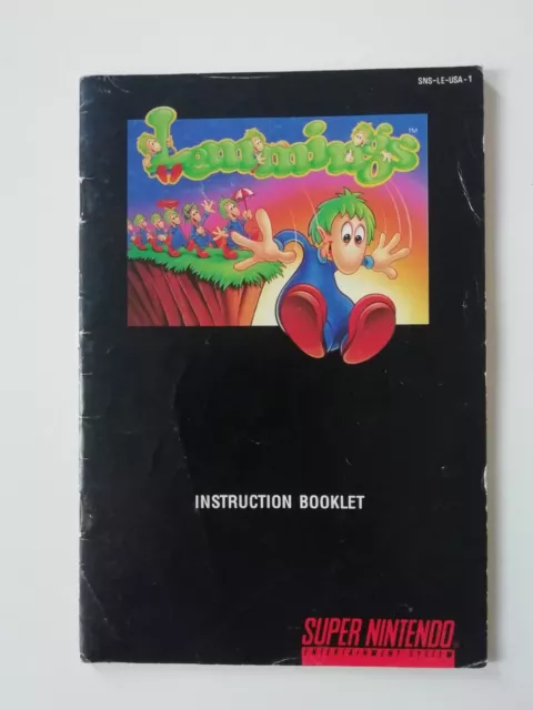 Notice jeu Super Nintendo SNES Lemmings Version US