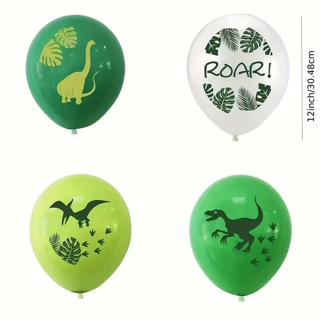 Dinosaurier Geburtstagsdeko Set - Mit Banner Und Luftballons Für Dino-Party