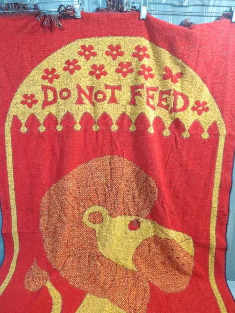 Vintage MCM CONE Beach Towel All Cotton Made in USA Do Not Feed Lion Picture