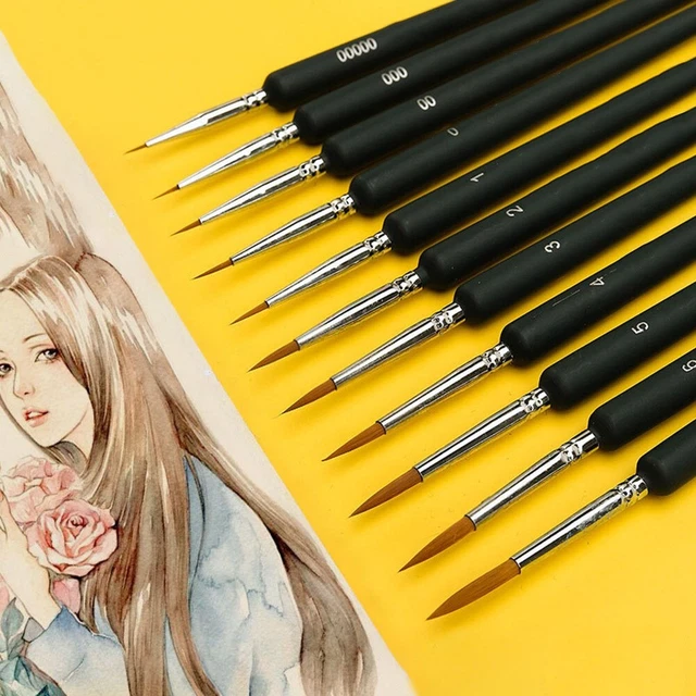 Brosses de peinture fine pour modélisme conception d'ongles et peinture de dét
