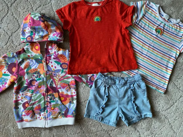 Girls Summer Clothes Bundle Age 2-3 Years Outfits Top Shorts Hoodie Next Tu
