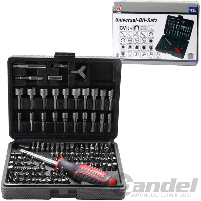 Kraftmann Universal-Bit-Set Assortimento Bit Sicherheitsbit Spezial-Bits 122-tlg