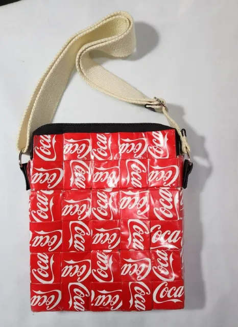 Unique COCA COLA Label Purse Crossbody Bag Made With Recycled Materials Coke EUC