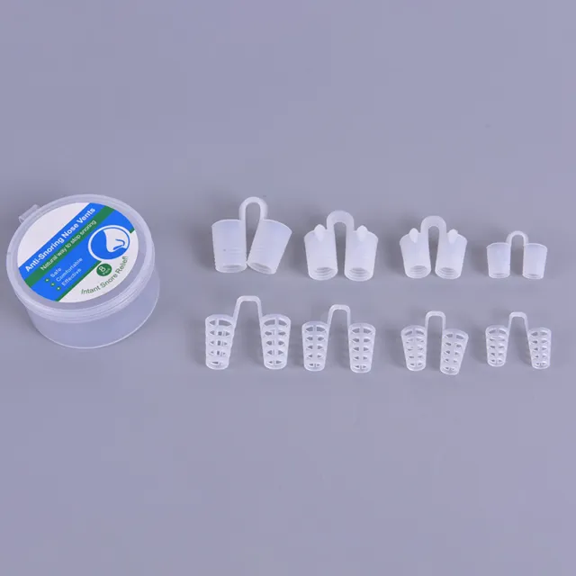 8 piezas/caja anti-ronquidos apnea slicone clip nariz anti-ronquidos ayuda respiratoria para detener Sn*H7