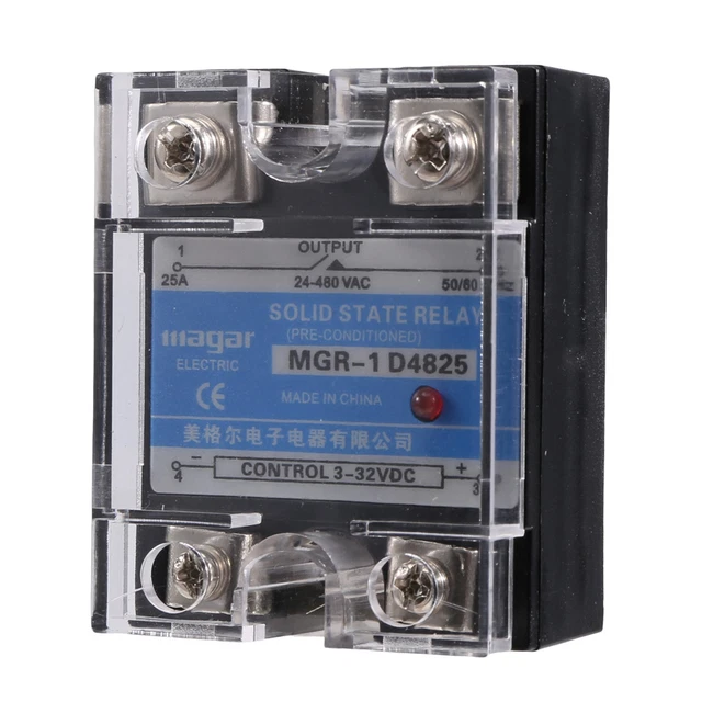 Relais Statique Monophasé JGX-1 D4825 25A 480V AC - Neuf, Commande DC
