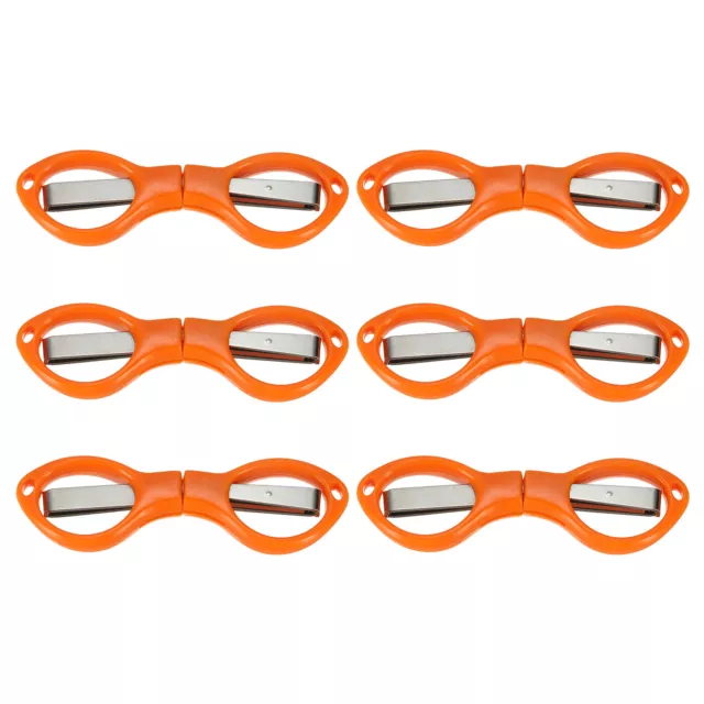 6 Pcs Folding Scissors Non-Rust Portable Mini Scissors Travel Small Shear Orange