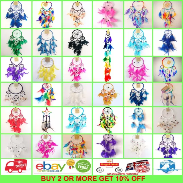 Dream Catcher Girls Boys Blue Pink Green Yellow White Purple Black Silver Brown