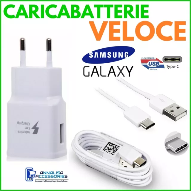 Cargador Rápida Rápido para Samsung Galaxy S8 Plus Toma USB+Cable Tipo C