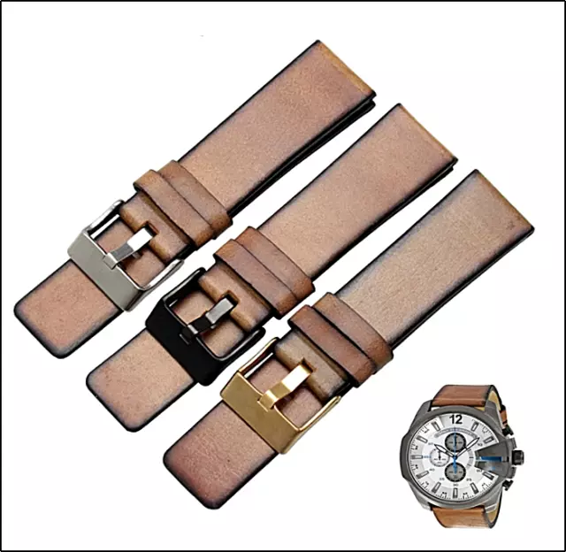 Leather Watch Band Strap Replacement For Diesel Watches Brown Quality Bracelet