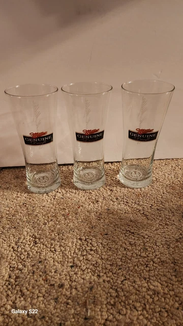 3 New Miller Genuine Draft Tall Glasses!