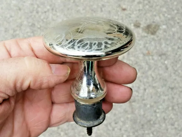 Mercury Glass Curtain Tie Back tieback w etched top Antique