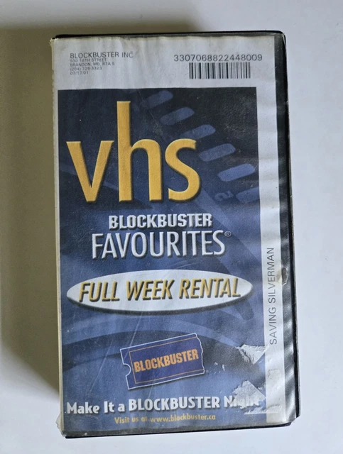 BLOCKBUSTER VIDEO VHS Tape Movie Rental Clamshell Case Saving Silverman ...