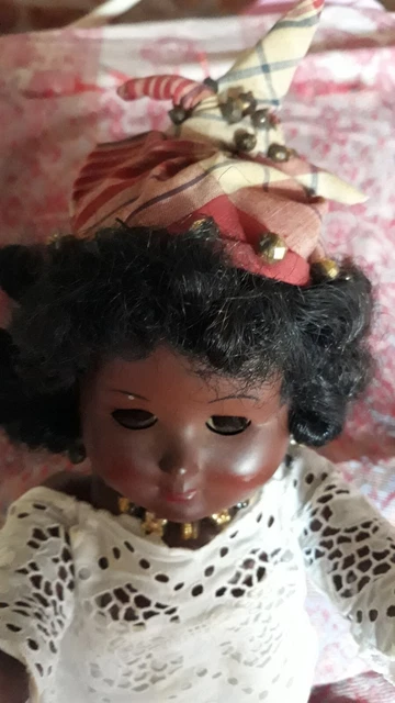 Ancienne poupée noire B TE SGDG T. 42cm Yeux Dormeurs
