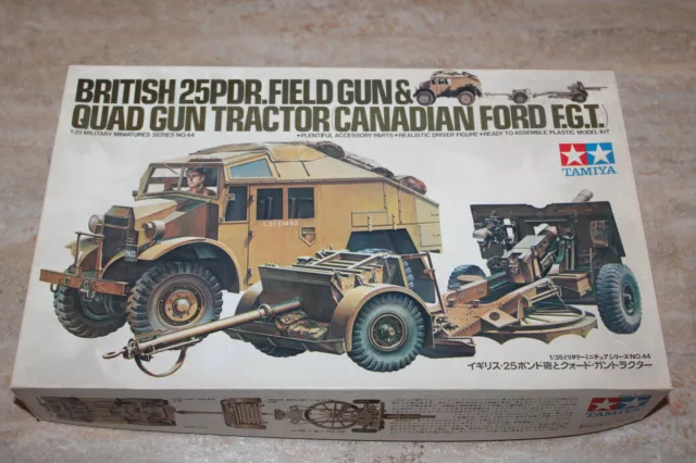 Tamiya MM144 British 25PDR. Field Gun & Quad Fun Tractor Ford FGT 1:35 NEU OVP