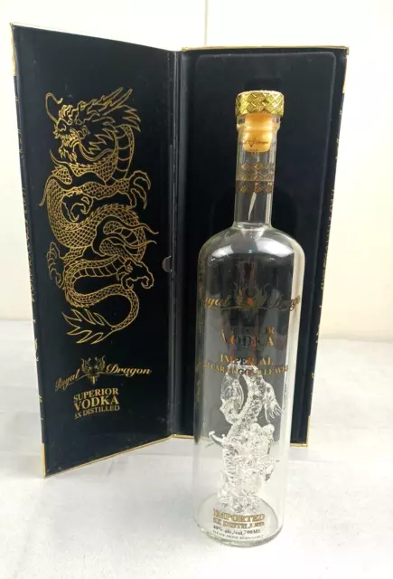 Royal Dragon Superior Vodka Imperial 700ml Empty Bottle With Box Glass Dragon